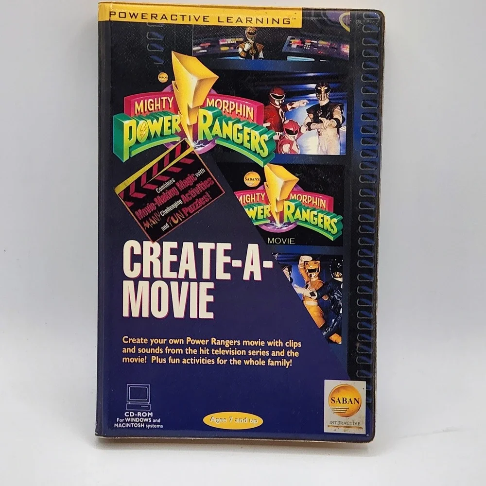 Mighty Morphin Power Rangers Create-A-Movie CD-ROM 1995 Saban PC‎ Mac